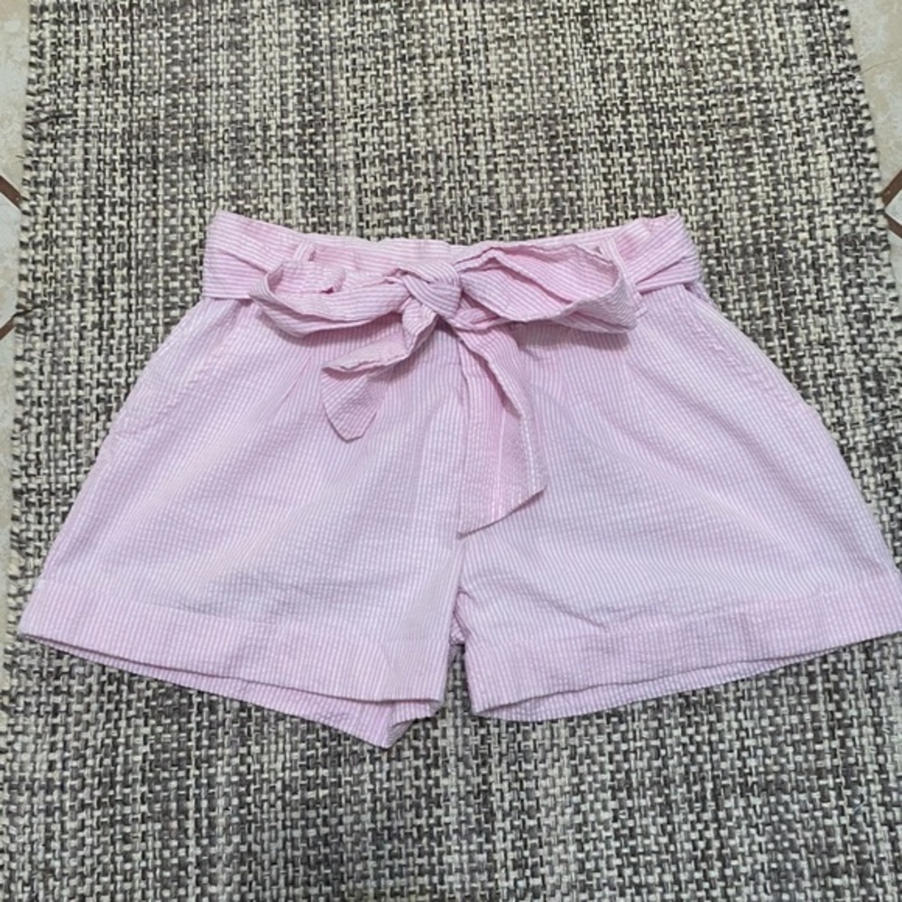 Lauren James Gingham Bow Shorts S Pink White